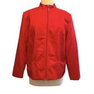 NEW NWT Tanjay‎ Jacket Size 14 petite Red Pockets Long Sleeves Full Zip